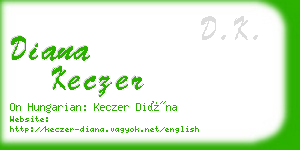 diana keczer business card